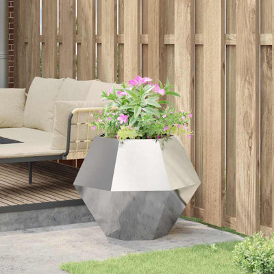 Planter Silver Galvanised Steel