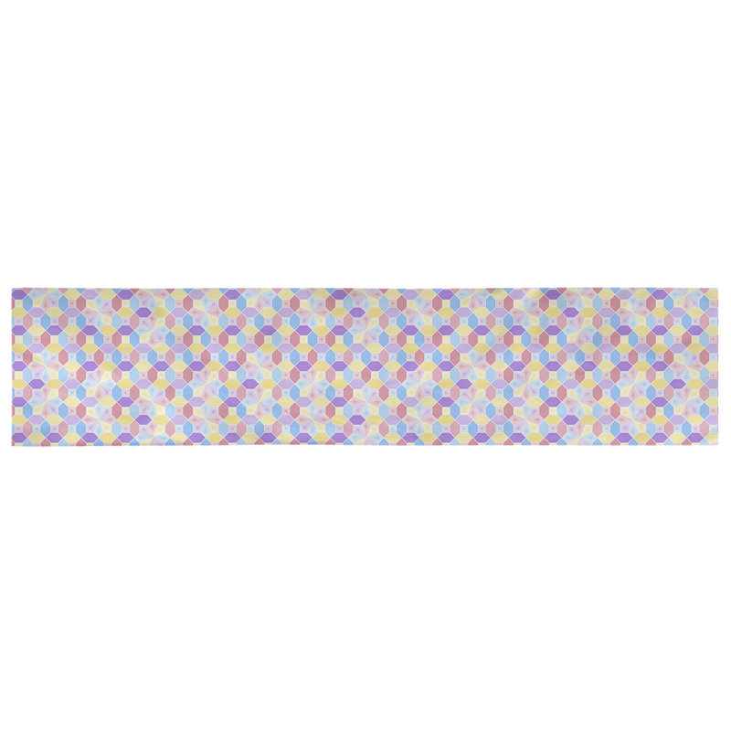 Chemin de table Avicia, 90 po x 16 po, Rose / Jaune, Polyester