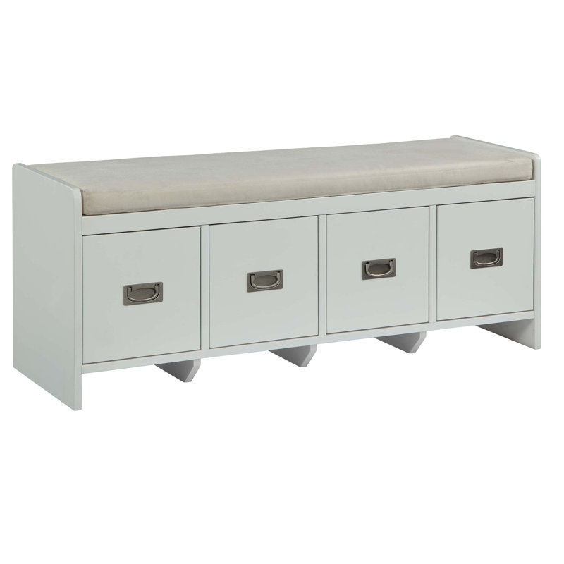 Banc beige et blanc avec rangement
