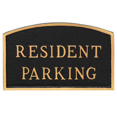 Enseigne de déclaration standard 10 po x 15 po - résident / noir