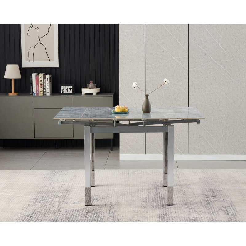 Piccolo 4-Seater Grey Sintered Stone Extending Dining Table
