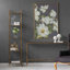 Console en or antique avec plateau en miroir, parfaite pour ajouter de l'élégance et du rangement à n'importe quel vestibule ou salon