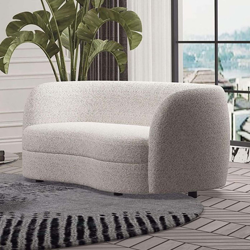 Birl 63'' Upholstered Loveseat, Black Boucle