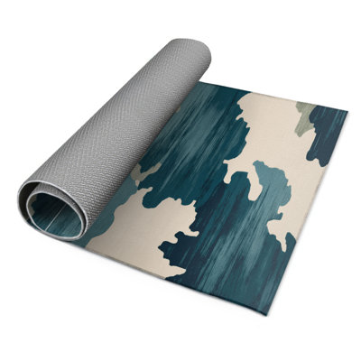 Watercolor Blue Indoor and Outdoor Area Rug