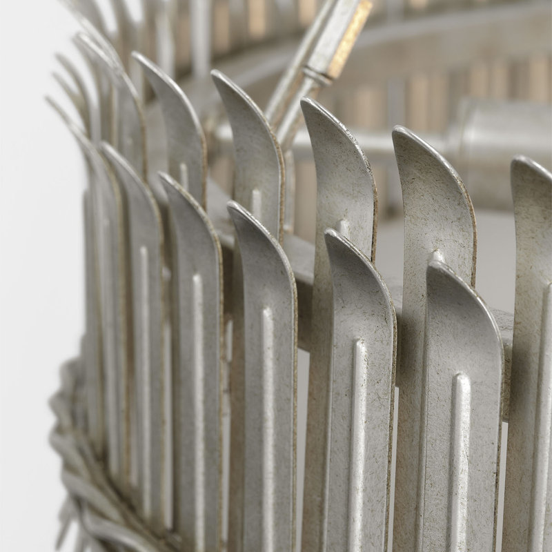 Leslie 6 - Light Chandelier, Burnished Silver Leaf