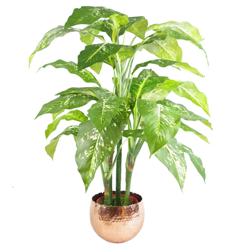 Steen Handmade Metal Cachepot, 17 cm H x 22 cm W x 22 cm D, Gold