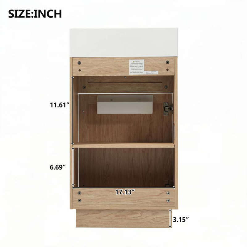 Meuble-lavabo 18,5 po avec lavabo réversible en résine