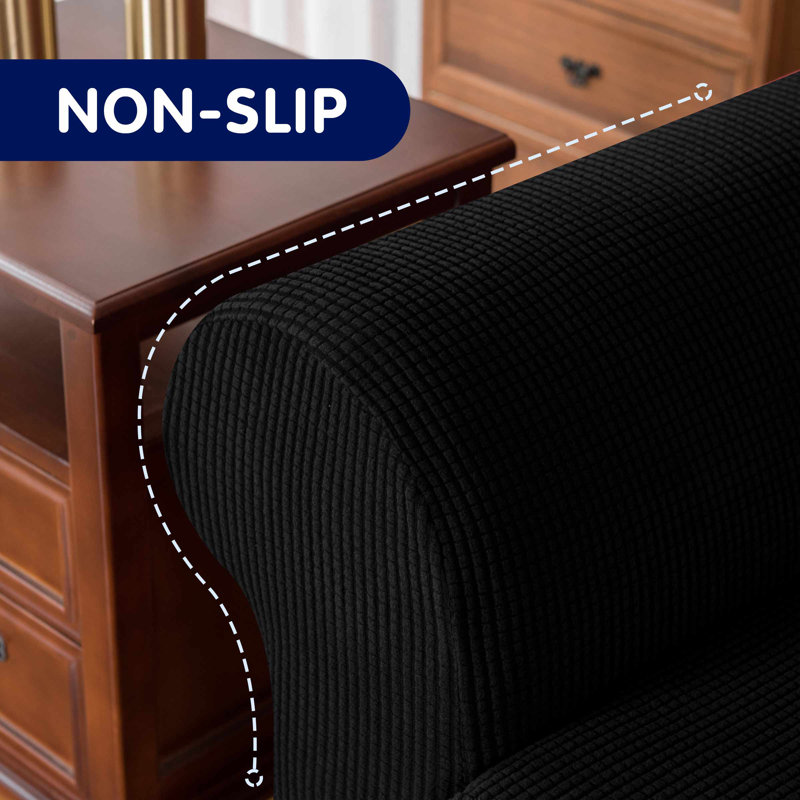 Box Cushion Armchair Slipcover, Black