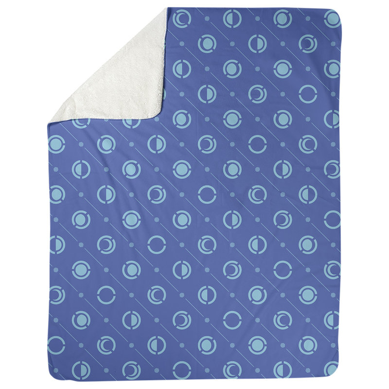 Couverture polaire moon phases, l 60 po x L 80 po, Bleu / bleu sarcelle