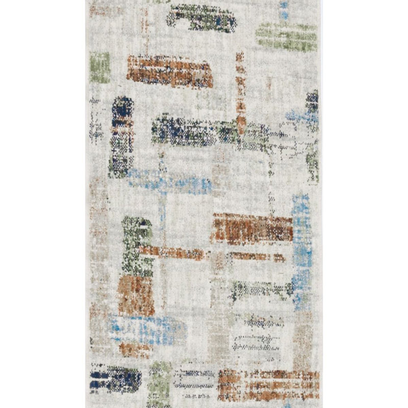 Washable Runner Rug 2x28 - Mere Modern Plush Rug for Hallway & Entryway, Sandstone Multi, 2'2" x 28'
