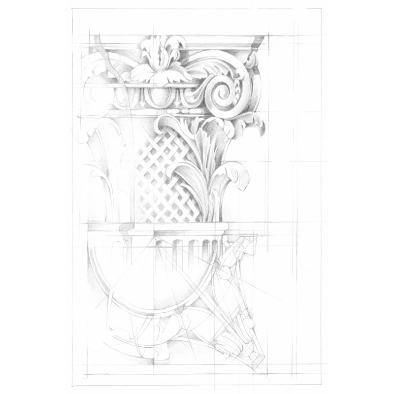 Capital Schematic I by Ethan Harper - Wrapped Canvas Painting, 46cm H x 30cm W