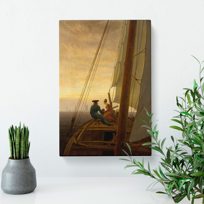 On The Sailing Boat by Caspar David Friedrich - Wrapped Canvas Painting, 50cm H x 35cm W x 3cm D