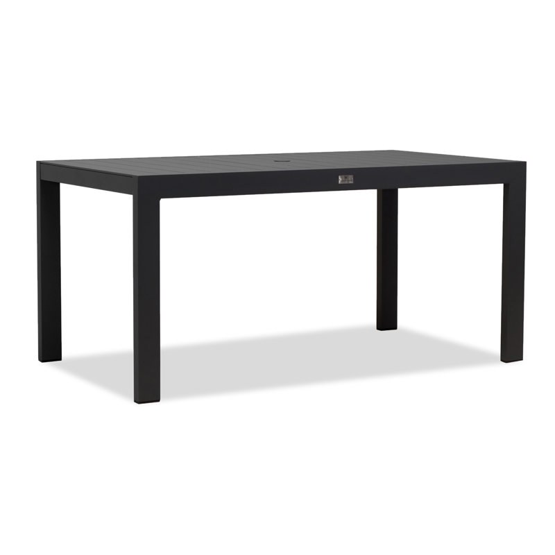 Dune Outdoor Dining Table, Black, 29.5"H x 35.5"D x 63"W