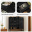 Buffet décoratif avec porte tissée noire 44,49 pouces avec fonction de rangement-1979321661