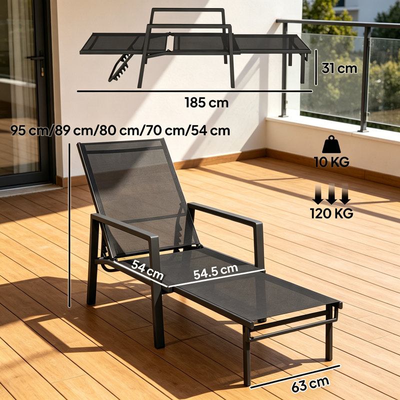 185cm Long Single Chaise