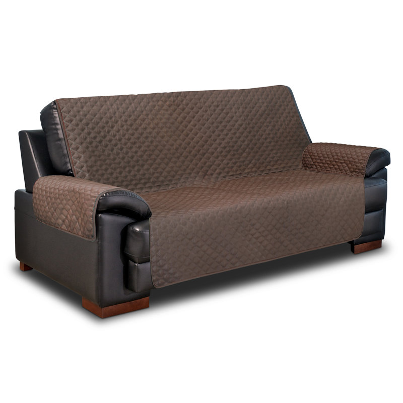 Cover Bonanza Polyester Sofa Slipcover, 25" H x 54" W x 21" D, Dark Brown/Tan