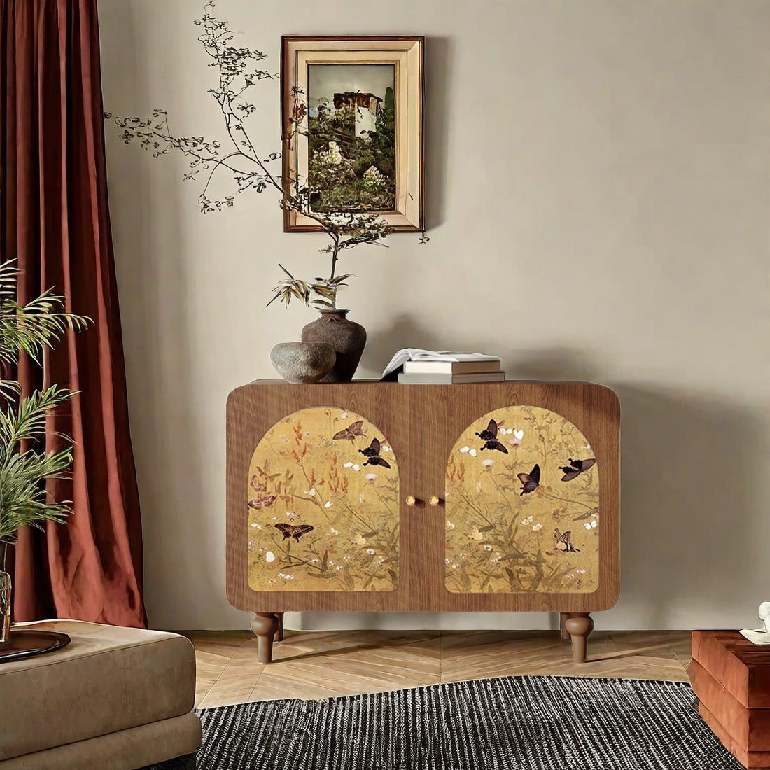 Vivid Space Creation Art pattern high capacity accent cabinet | Wayfair