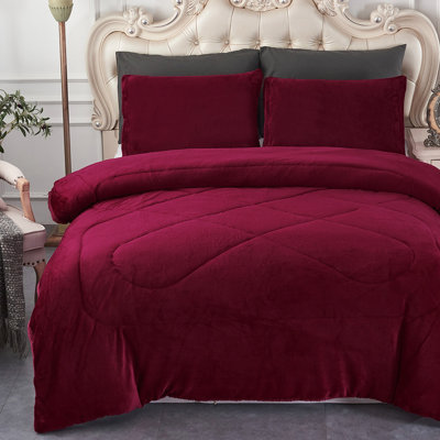 Classic Solid Color Sherpa Fleece Soft Warm Blanket