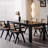 Black Rectangular Solid Wood Butterfly Leaf Dining Table-270133309