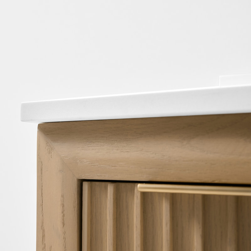 Turlington  Bath Vanity Set With White Quartz Vanity Top And White Undermount Basin, Oak, 36"