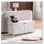 Banc de rangement très long avec finition blanc rétro