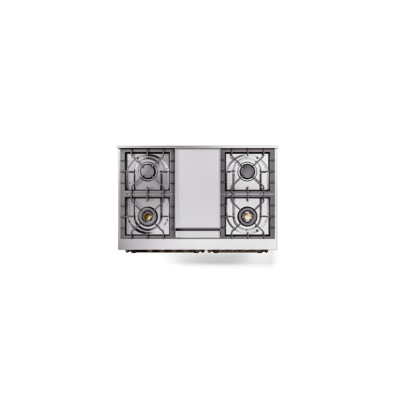 ILVE Nostalgie II 40 in Dual Fuel Range, Emerald Green/Brass, Natural Gas