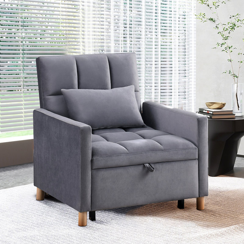 Canapé-lit convertible avec canapé-lit et canapé-lit, Teddy noir / bleu
