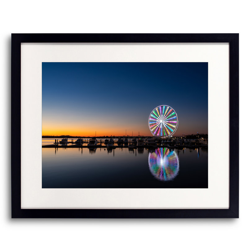 Ferris Wheel At National Harbor Print by Steven Heap, 17.2" H x 21.2" W , Black Framed Paper