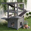 Maison d'extérieur pour chat avec abri couvert, rampes d'escalade et espaces interactifs-402604582