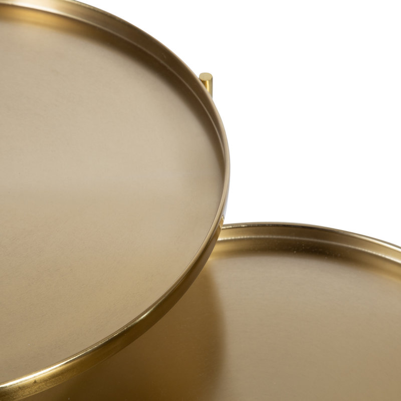 Gwynn Tray Top Nesting Tables, Metallic Gold Top/Metallic Gold Base