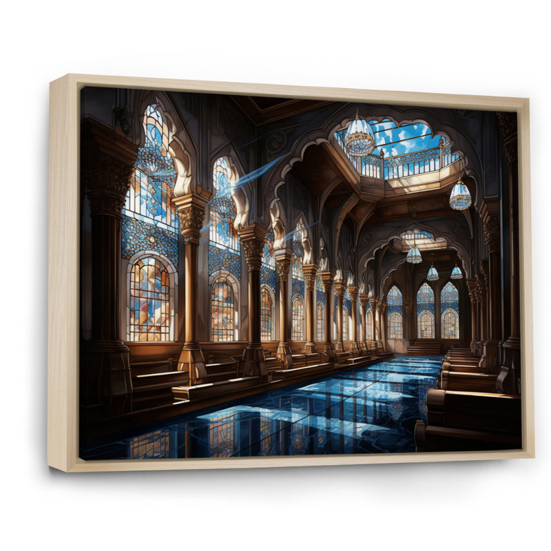 Hinduisim Art Gurudwaras Sacred - Spiritual Wall Decor, H 30 po x l 40 po x P 1,5 po, Cadre naturel flottant