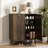 24 Pair Shoe Storage Cabinet With 2 Fluted Doors,adjustable Shelves,-2013306793