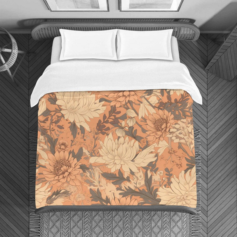 Housse de couette florale en microfibre, Housse de couette très grand