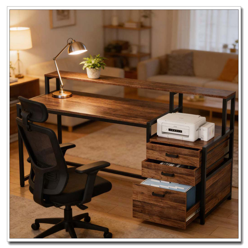 Bureau, bureau d'ordinateur spacieux, bureau d'écriture