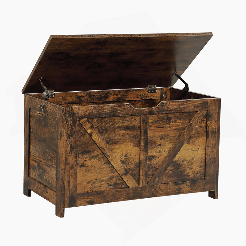 Storage Chest,Storage Bench,Retro Toy Box Organizer ,Entryway Storage Bench With 2 Hinges,Easy Assembly,Rustic Brown