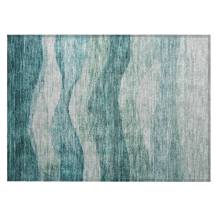 Machine Washable Indoor/Outdoor Chantille ACN1141 Seafoam Rug