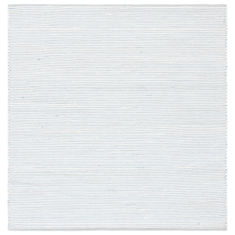 Striped Cotton Flatweave Area Rug, Square 183 X 183cm