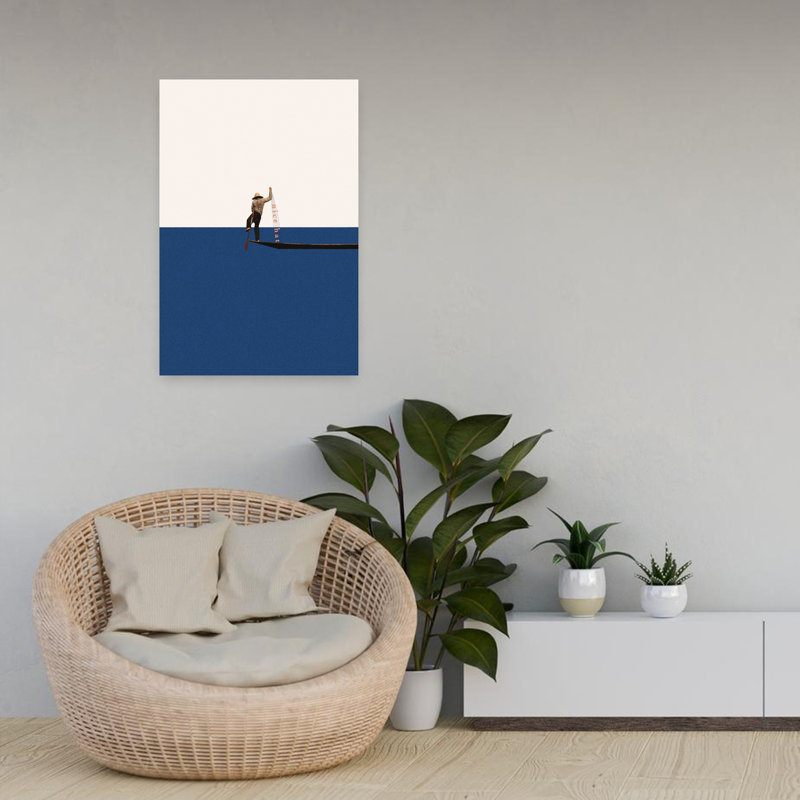 Art contemporain, architecture de paysage abstrait, H 24 po x l 16 po