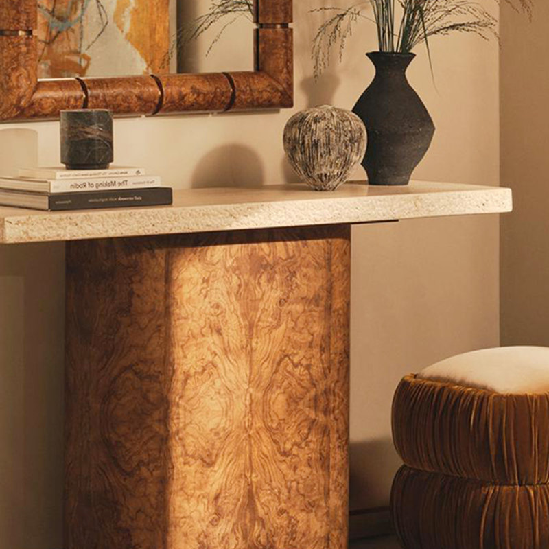 Console de style Wabi-Sabi, 29.5" H x 39.4" W x 14.6" D