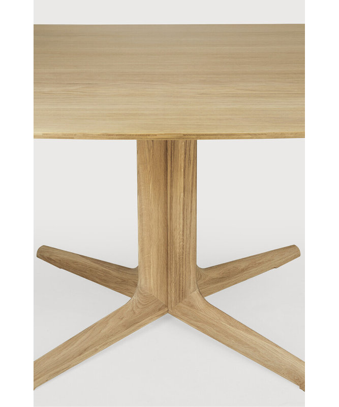 Corto Square Solid Oak Dining Table, Varnished Brown