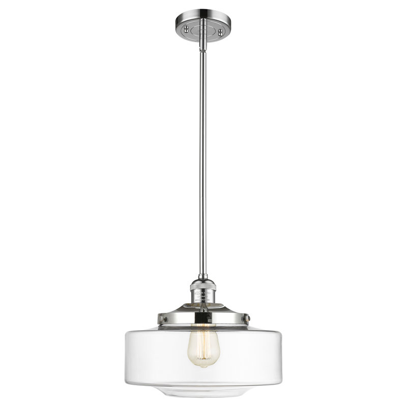 Mini-luminaire suspendu à tige lumineuse 12 po Franklin Restoration - Lainee - ampoule non incluse - finition bronze frotté