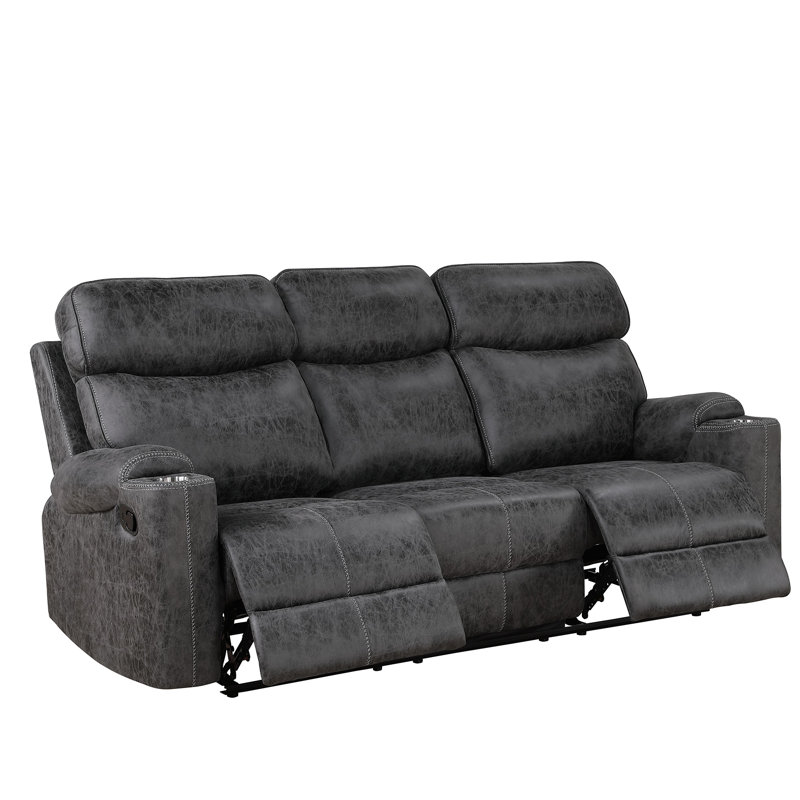 Canapé inclinable manuel en microfibre Hirah