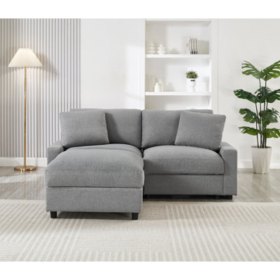 Canapés modulaires en forme de L peu encombrants, style moderne en polyester durable avec rangement pour la maison