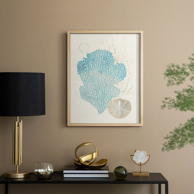 «Quiet Coral I», reproduction encadrée - bois massif, Natural, H 21 po x l 17 po