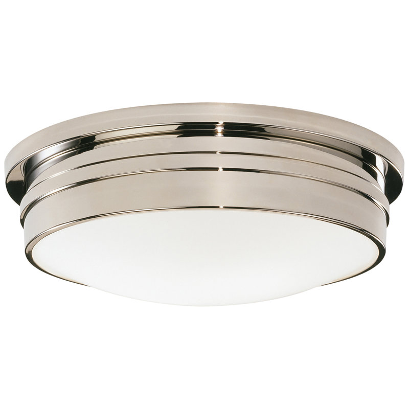 Roderick Glass Flush Mount, Polished Nickel