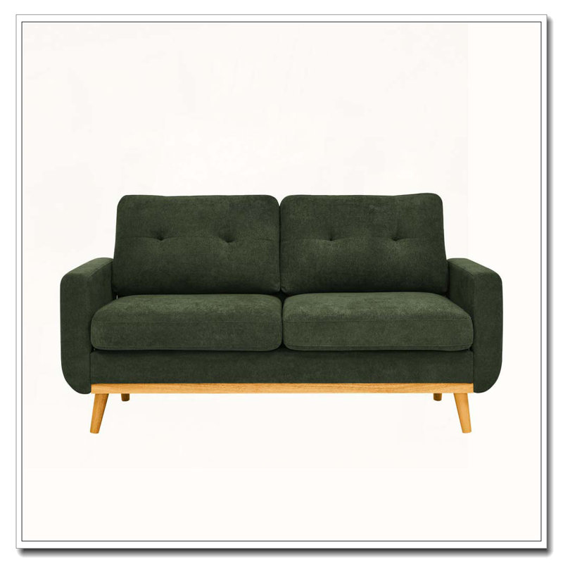 Canapé capitonné 67,7 po de largeur Mid-Century, Vert