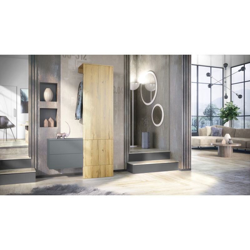 Chappa 105 cm W Hallway Set, Natural oak