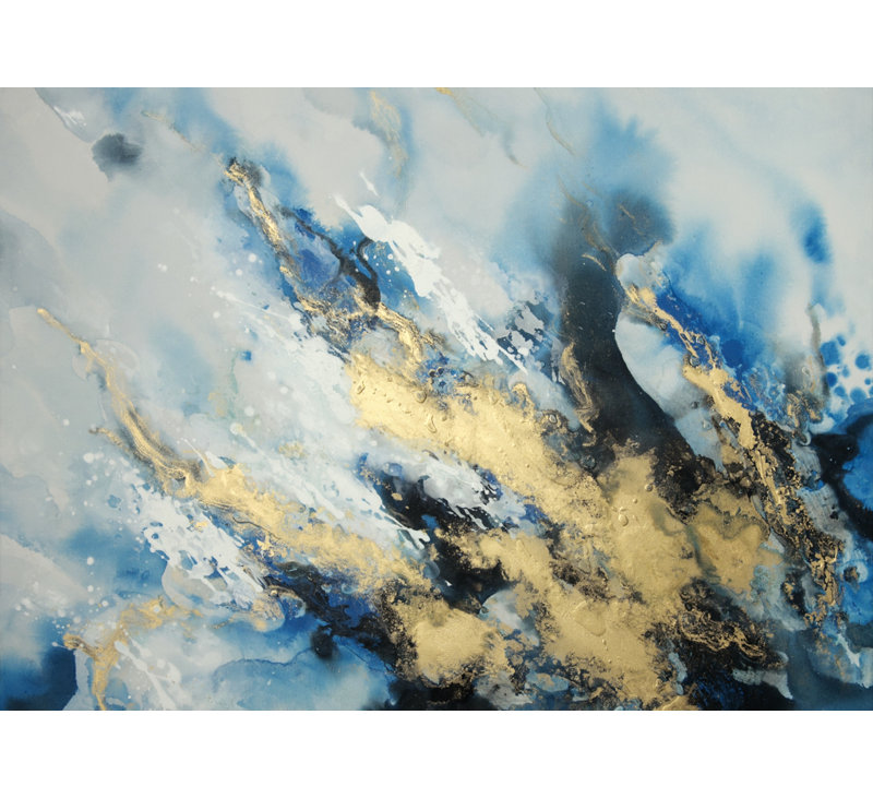 Blue Marble - Abstract Minerals Canvas for Home Decor