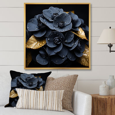«Noir Allure Hydrangea I», reproduction sur toile