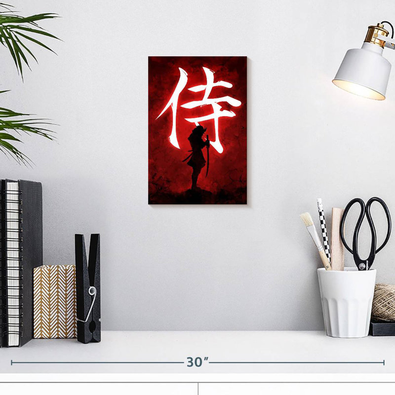 Leisha Samurai On Red, 12" H x 8" W